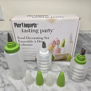 Vintage Pier 1 Tasting Party Food Decorating Set with Bottles, Tips, & Lids, Kit